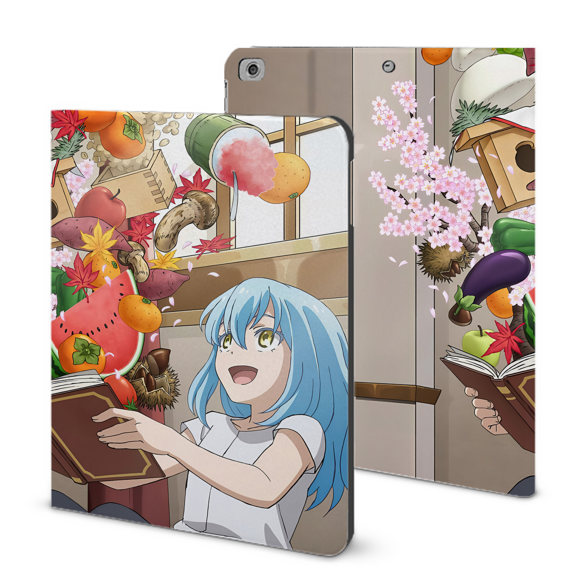（画像用） 転スラ Regarding Reincarnated to Slime IPad ケース ブック型 PUレザー TPU 耐衝撃 軽量 薄型 ペン収納なし 全面保護 IPad 各モデル対応